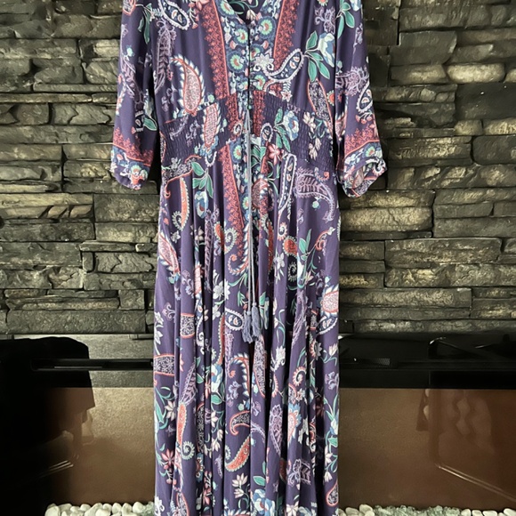 Jaase Boho Floral Dress V-Neck Maxi Dress - Picture 4 of 4